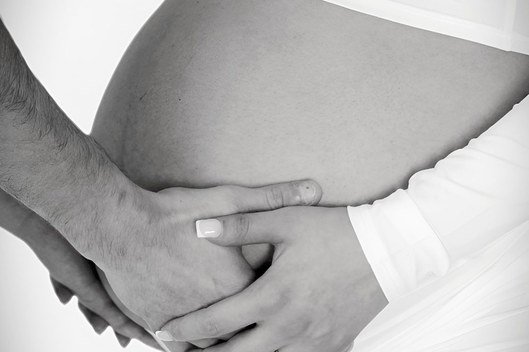 Baby bump photograph Maternity photoshoot taken in Sarah's Bilston home